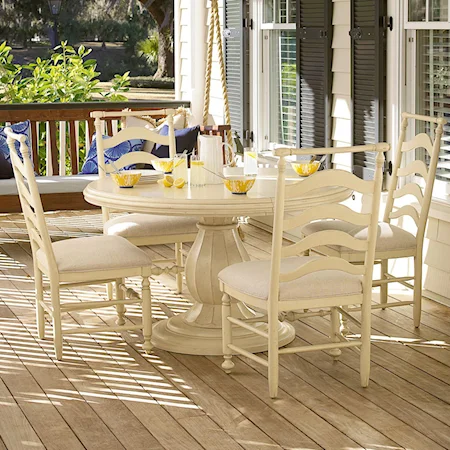 5 Piece Dining Set with Round Table and River House Chairs